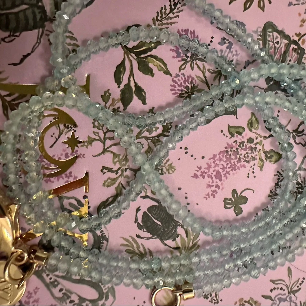 Jane Win Sky Blue Topaz Double Wrap Necklace - Picture 4 of 7